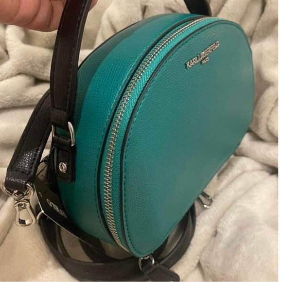 Karl Lagerfeld Paris Teal Dome Crossbody Bag - Picture 2 of 6